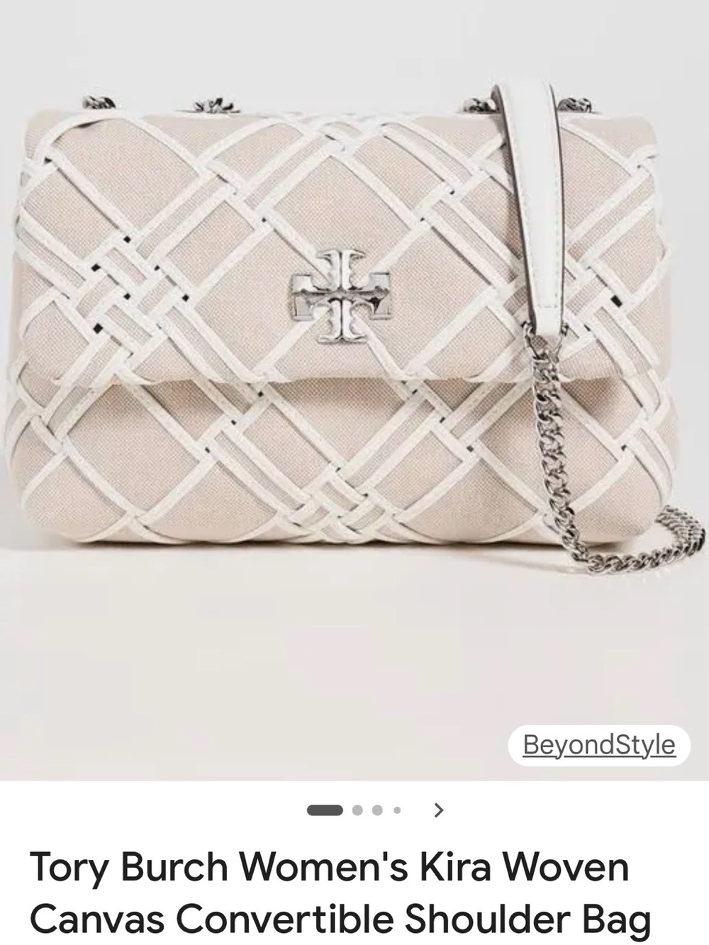 Tory Burch Kira Woven Small Convertible Shoulder Bag (Natural)